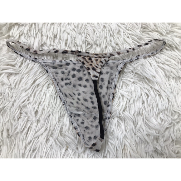 Rare Victoria's Secret Thong v-String Soft Cotton Panties Animal Print Small - Picture 3 of 5